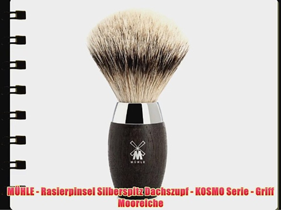 M?HLE - Rasierpinsel Silberspitz Dachszupf - KOSMO Serie - Griff Mooreiche