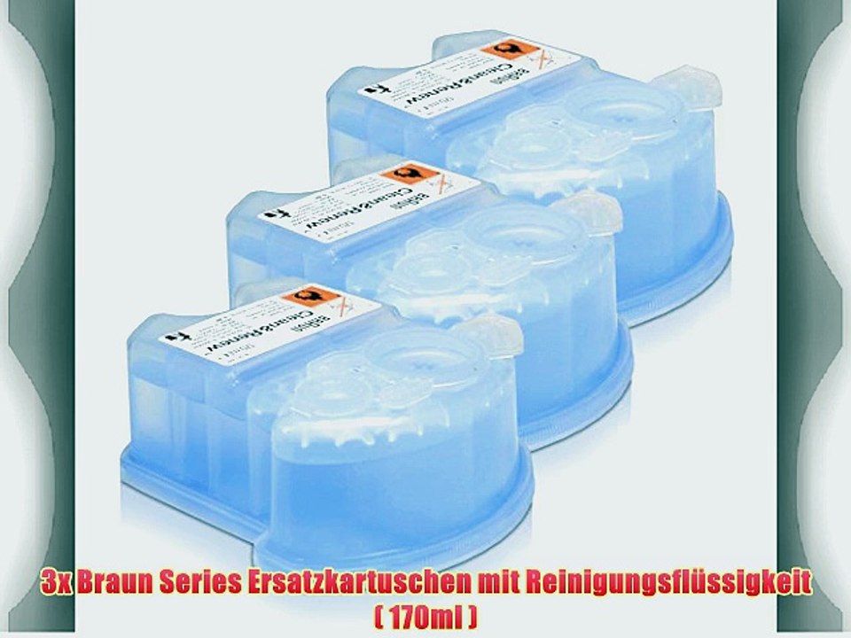 3x Braun Series Ersatzkartuschen mit Reinigungsfl?ssigkeit ( 170ml )