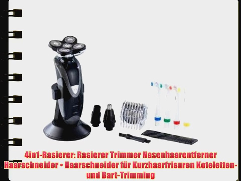 Sichler Men's Care 4in1-Akku-Rasierer mit elektrischer Zahnb?rste