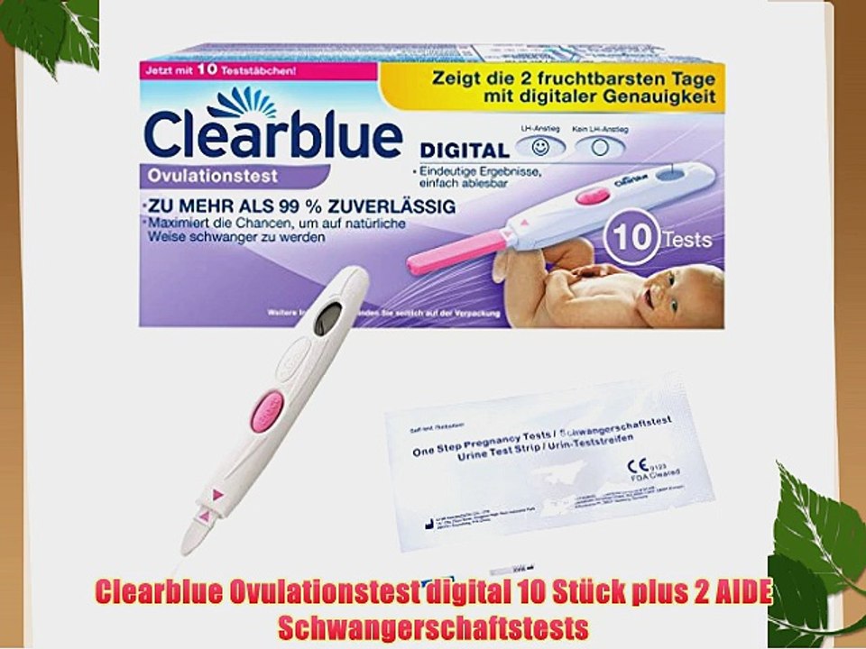 Clearblue Ovulationstest digital 10 St?ck plus 2 AIDE Schwangerschaftstests