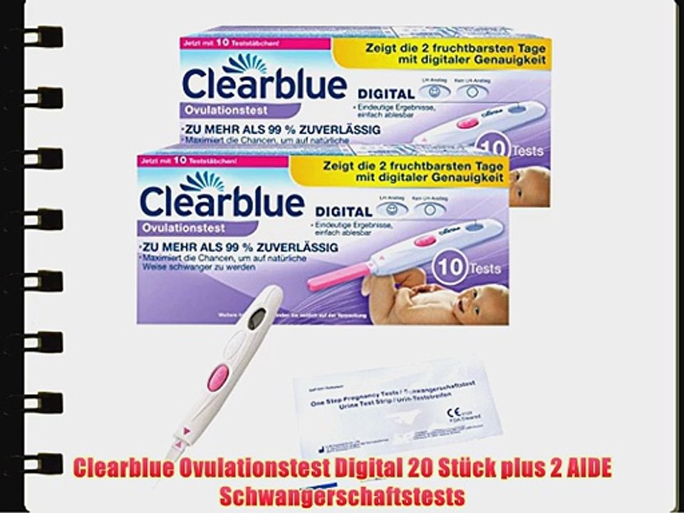 Clearblue Ovulationstest Digital 20 St?ck plus 2 AIDE Schwangerschaftstests