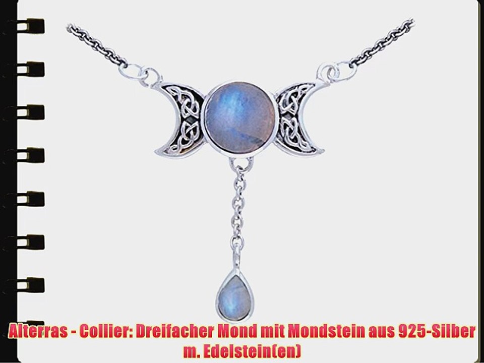 Alterras - Collier: Dreifacher Mond mit Mondstein aus 925-Silber m. Edelstein(en)