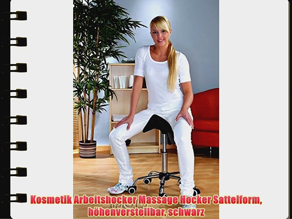 Kosmetik Arbeitshocker Massage Hocker Sattelform h?henverstellbar schwarz