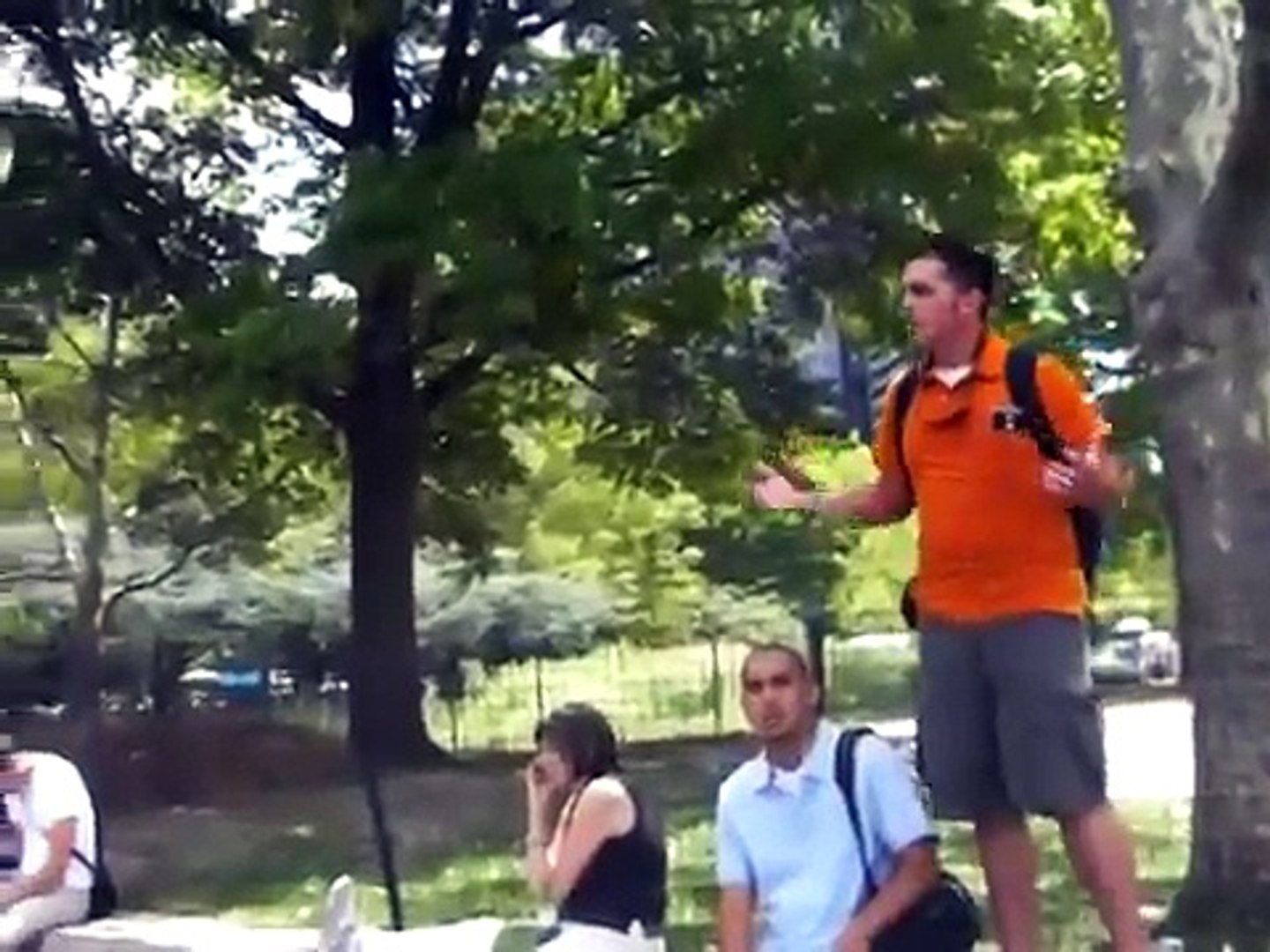 Kris and Kevin preaching in Battery Park