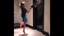 Basketball mini hoop dunks