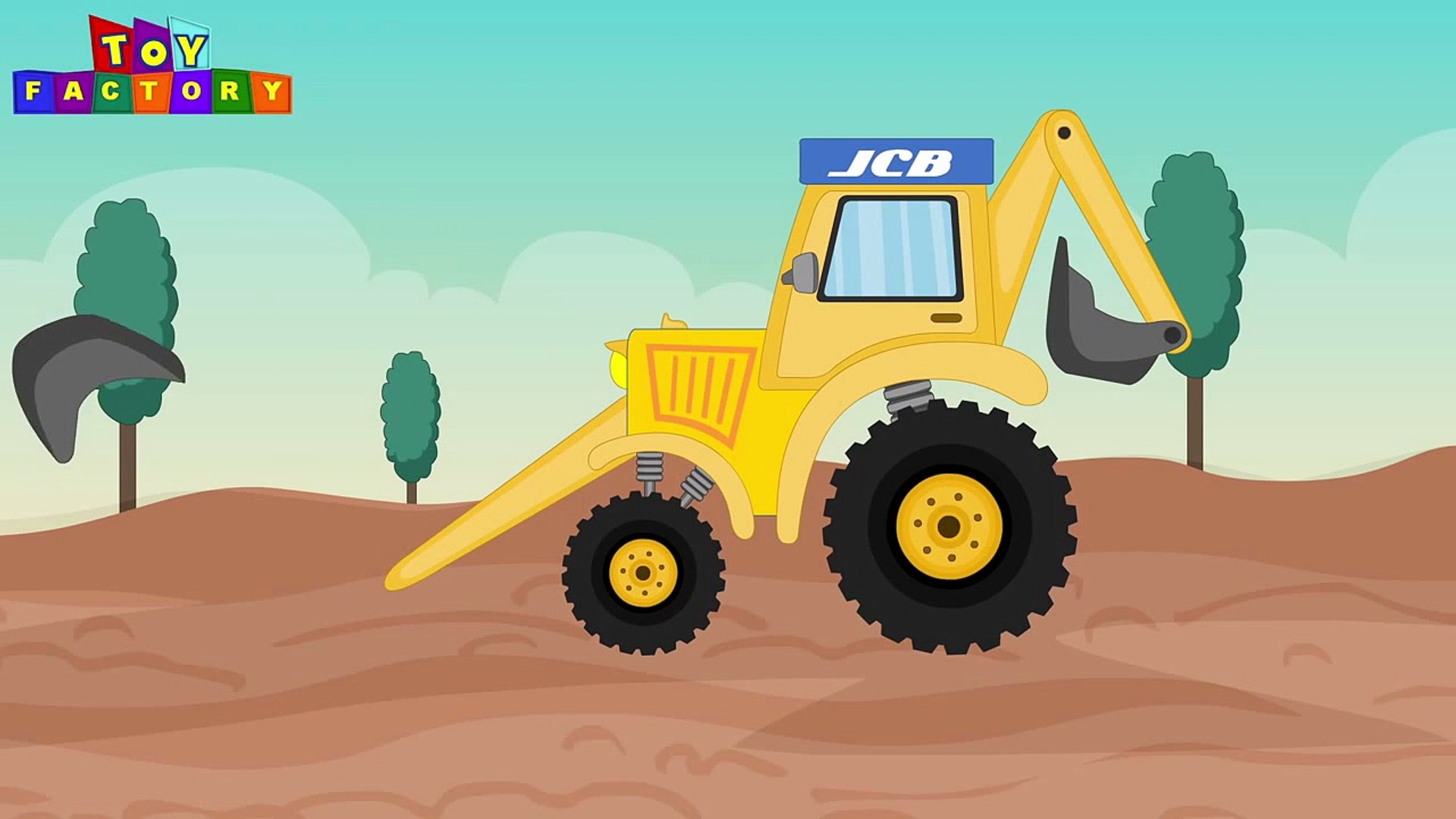 truck jcb cartoon