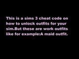 Sims 3 Cheat code:Unlocking Outfits & Money cheat!!