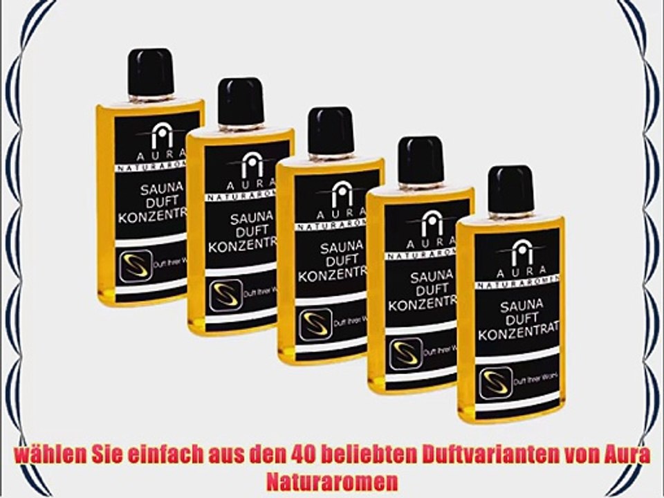 Exklusiver AURA Saunaaufguss 5x 200 ml Sauna Duftkonzentrat Aufguss - nach Wahl aus 40 Duftvarianten