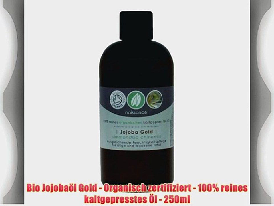 Bio Jojoba?l Gold - Organisch zertifiziert - 100% reines kaltgepresstes ?l - 250ml
