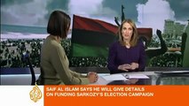 Nabila Ramdani - Al Jazeera - Saif Gaddafi on Sarkozy's presidential campaign - 16 March 2011