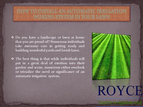 How to Install an Automatic Irrigation Woking System in Your Lawn