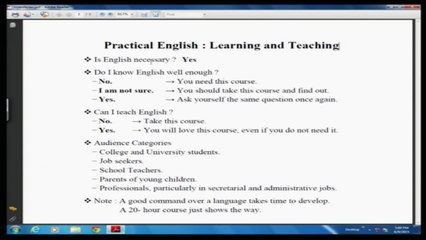 Practical English Learning and Teaching - Course Introduction
