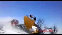 NEW 2013 Awesome Powerful Train plow through snow railway tracks Watch full HD