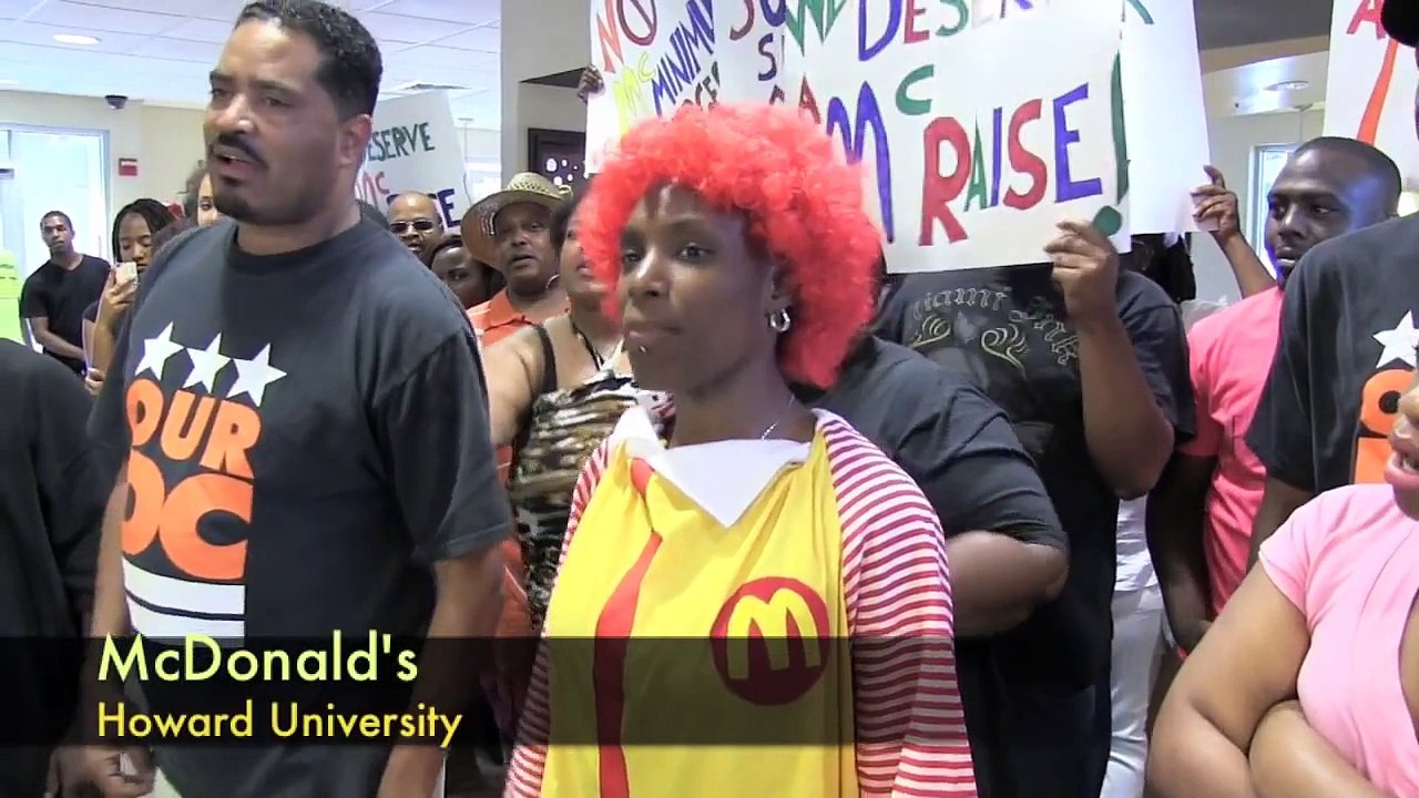 D.C. McDonald's Stores Packed With Surprise Minimum-Wage Protesters 7-24-13