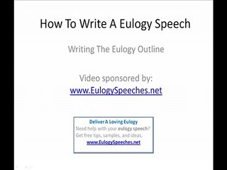 Eulogy Outline For A Eulogy Speech