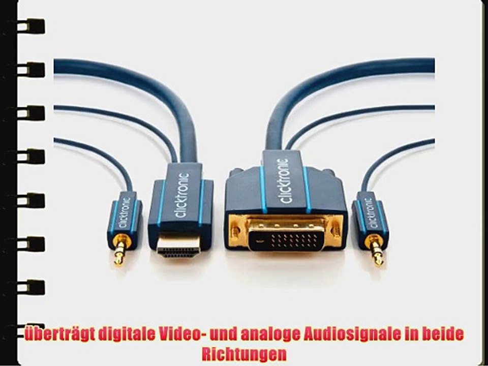 Clicktronic Casual HDMI/DVI- und Audio-Adapterkabel (Adapter zwischen HDMI DVI-D und Audio