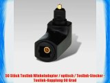 50 St?ck Toslink Winkeladapter / optisch / Toslink-Stecker - Toslink-Kupplung 90 Grad