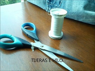 Como  hacer bolsa de " mezclilla reciclada " De un pantalón vaquero o jeans.