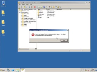 Server 2008 Lesson 14 - Deleting Organizational Units in Active Directory