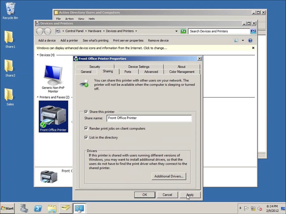 Server 2008 Lesson 15 - Listing Shared Folders and Printers in Active Directory