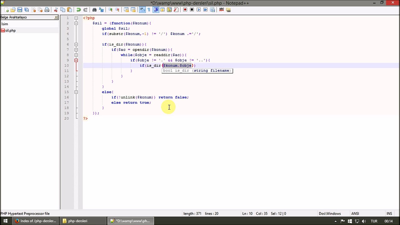 PHP ile dizin alt dizin ve dosya silme işlemi - Technoyes.com