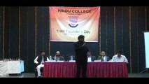 Shashi Tharoor speaking at Hindu College's 114th Founders Day