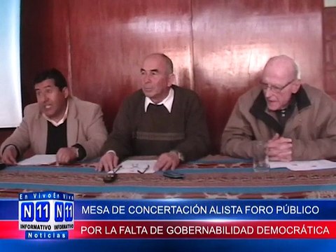 N11 Informativo MESA DE CONCERTACION ALISTA FORO PUBLICO POR LA FALTA DE UNA GOBERNABILIDAD DEMOCRATICA
