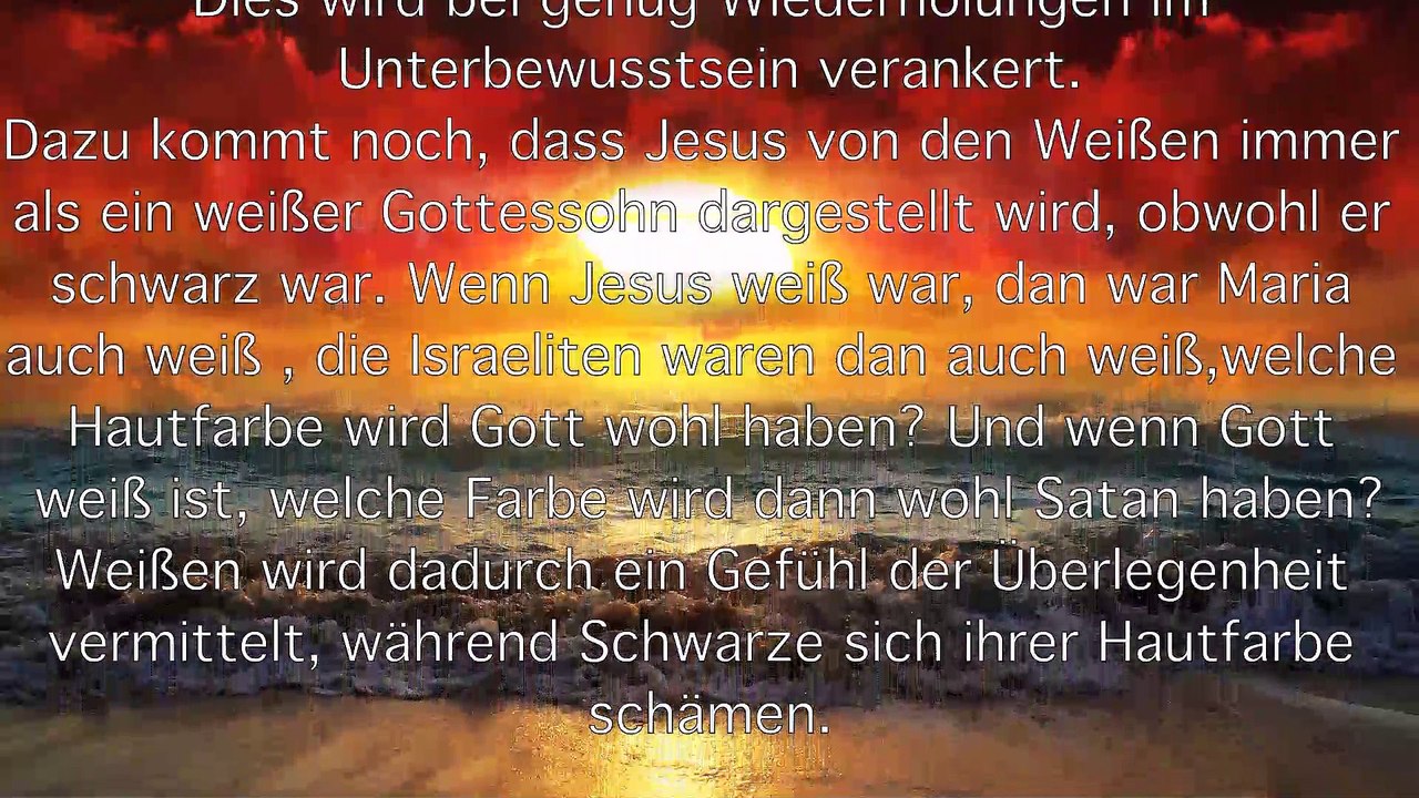 Gott ist Schwarz und yahshua ist sein Sohn (Die Evolution,der Anfang )