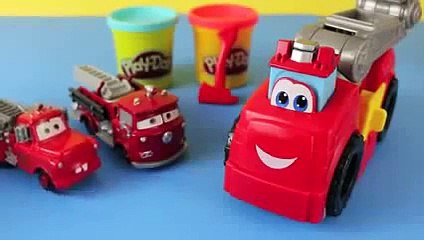 Play-doh 2014 Set Fire Truck Disney Car Toy Mater Tall Tales and Red Review a Play Doh Fir