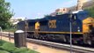 CSX Trash Train Meets Virginia Railway Express Train In Alexandria, Virginia