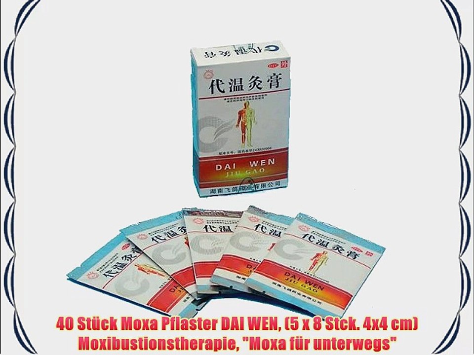 40 St?ck Moxa Pflaster DAI WEN (5 x 8 Stck. 4x4 cm) Moxibustionstherapie Moxa f?r unterwegs