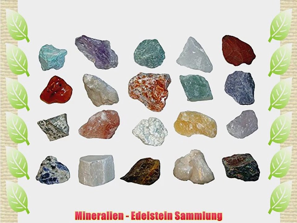 Mineralien Rohsteine Edelsteine Sammlung 20 St?ck z.B. Rosenquarz Bergkristall Amethyst Fluorit