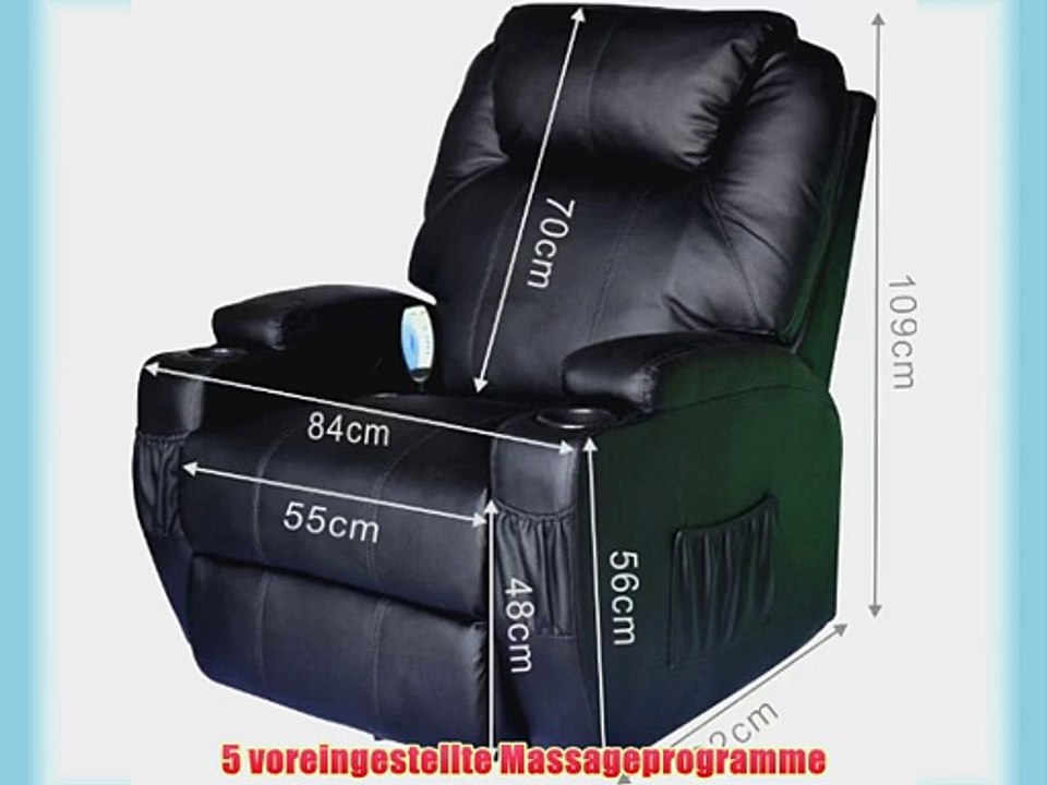 Massagesessel Relaxsessel Fernsehsessel TV Sessel mit Heizfunktion Massagefunktion (schwarz/mit