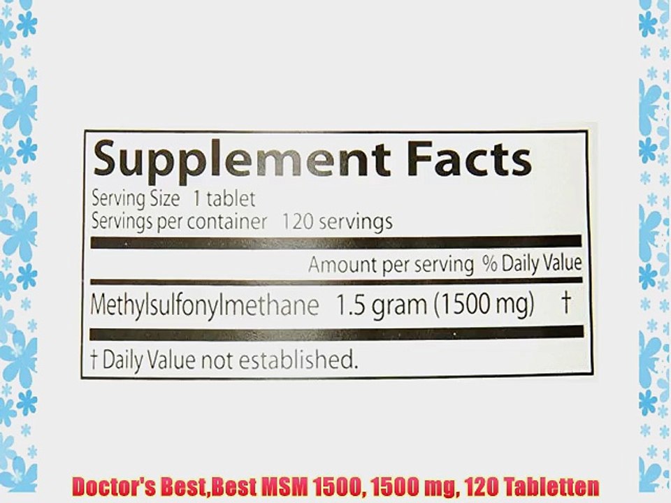 Doctor's BestBest MSM 1500 1500 mg 120 Tabletten
