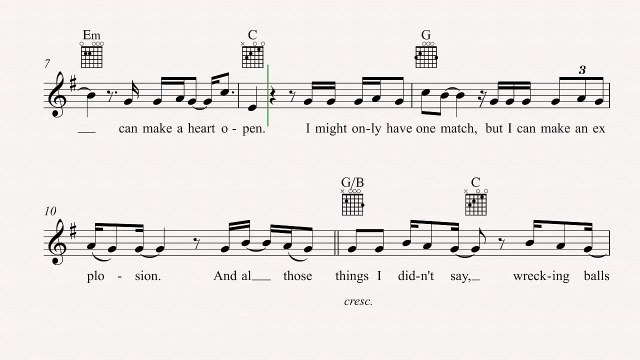 Guitar - Fight Song - Rachel Platten - Sheet Music, Chords, & Vocals