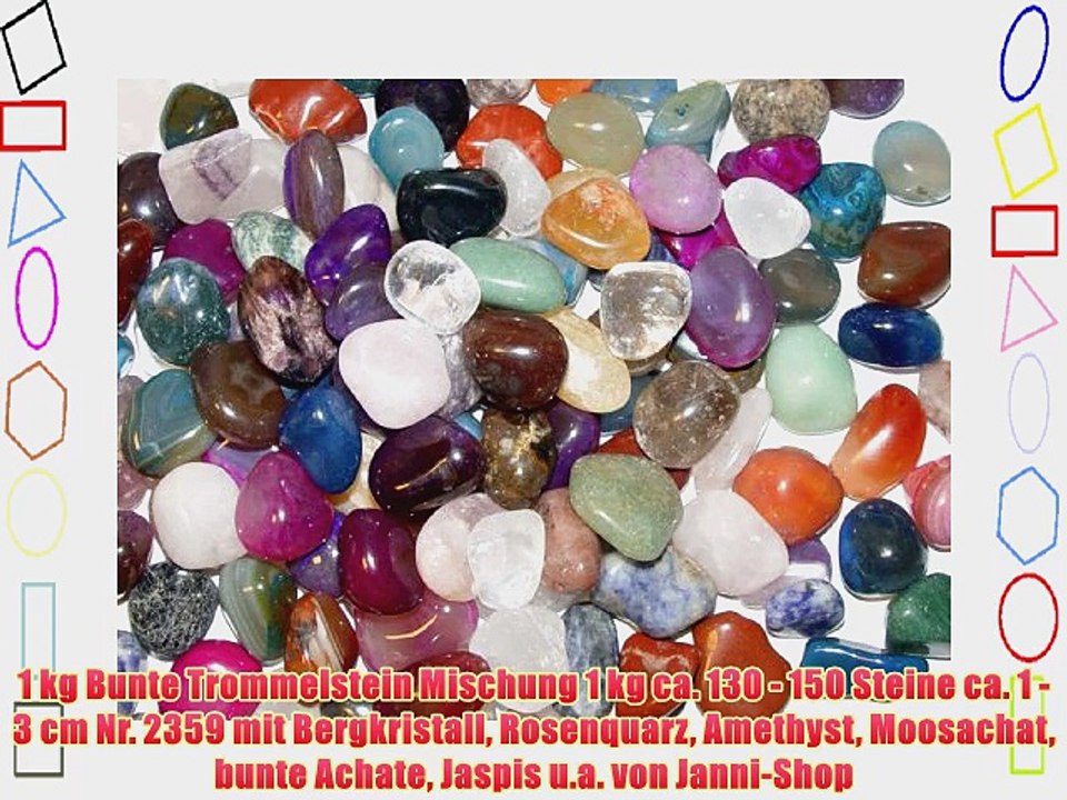 1 kg Bunte Trommelstein Mischung 1 kg ca. 130 - 150 Steine ca. 1 - 3 cm Nr. 2359 mit Bergkristall