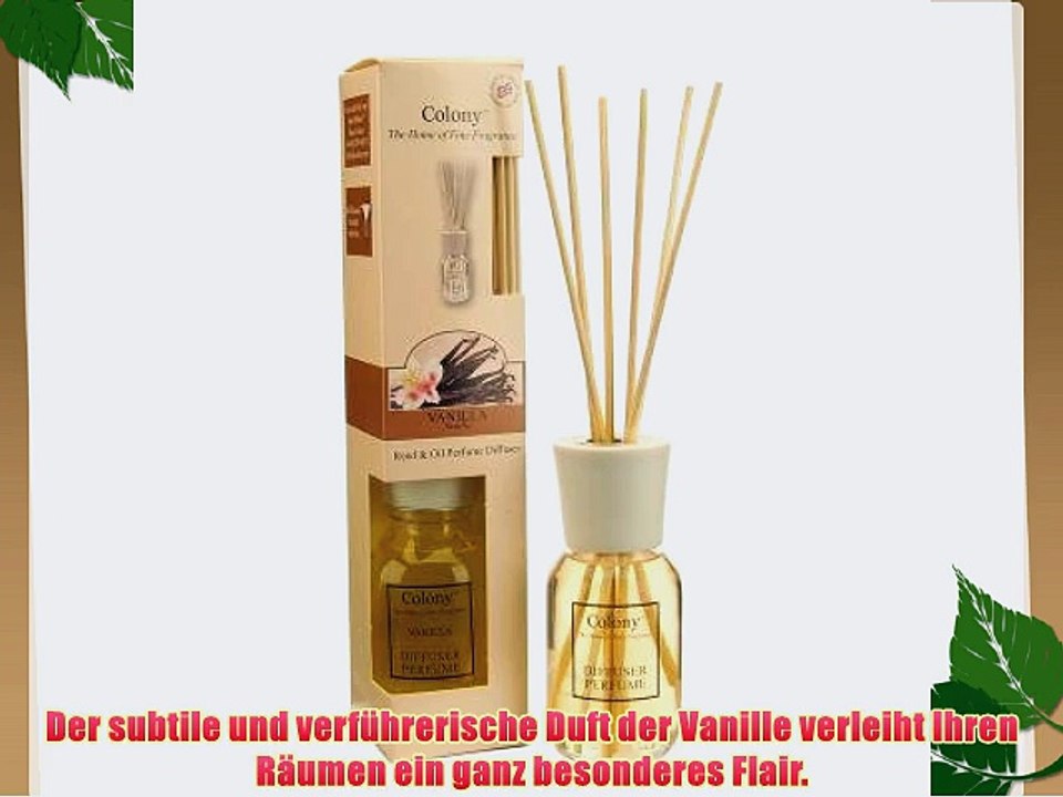 Raumduft Vanille Duftdiffuser mit Bambusst?bchen 120 ml