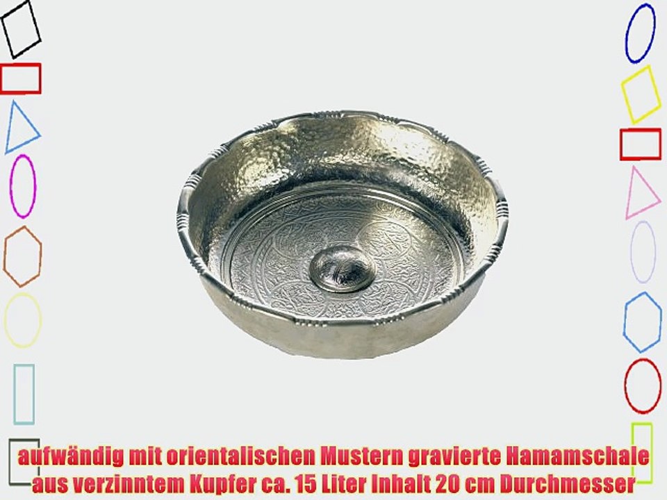 Carenesse Hamamschale - Wasserschale - Tas - Kupfer verzinnt Dekoschale Durchmesser 20 cm