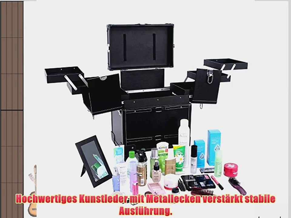 Songmics? VisagistenKoffer mit Spiegel Sortimentskoffer Friseurkoffer Kosmetikkoffer Handgep?ck