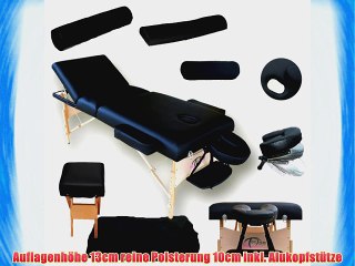 TecTake? Massageliege Premium   Set4 1 Hocker 2 Lagerungsrollen SCHWARZ   10cm reine Polsterung