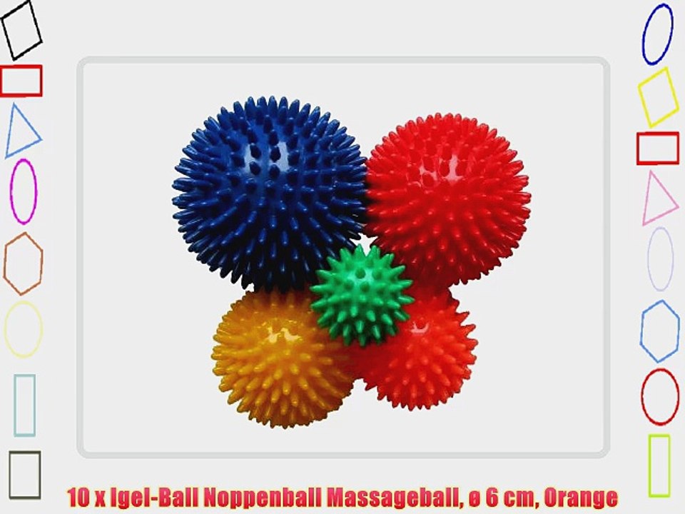 10 x Igel-Ball Noppenball Massageball ? 6 cm Orange