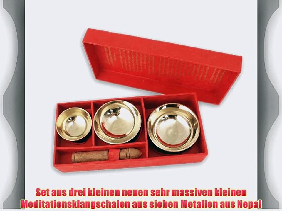 3er Set Klangschalen in Geschenk-Box mit Ornament -5019-