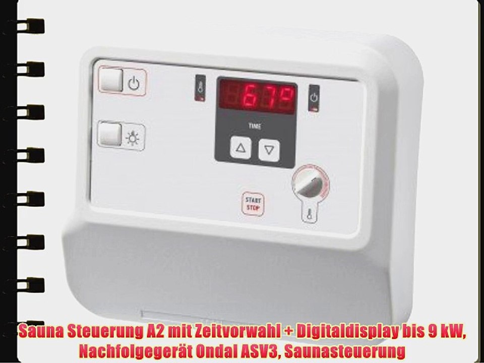Sauna Steuerung A2 mit Zeitvorwahl   Digitaldisplay bis 9 kW Nachfolgeger?t Ondal ASV3 Saunasteuerung