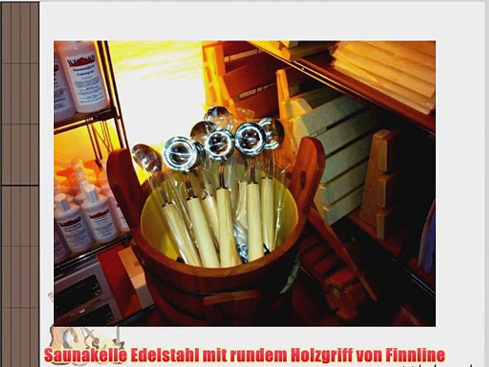 Saunakelle Edelstahl mit rundem Holzgriff von Finnline