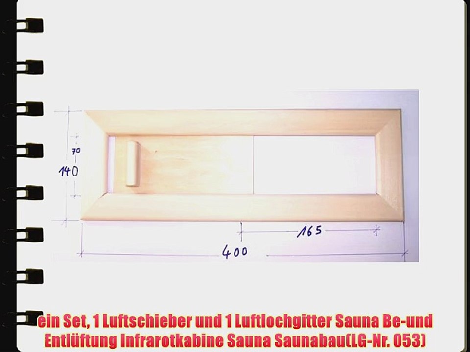 ein Set 1 Luftschieber und 1 Luftlochgitter Sauna Be-und Entl?ftung Infrarotkabine Sauna Saunabau(LG-Nr.