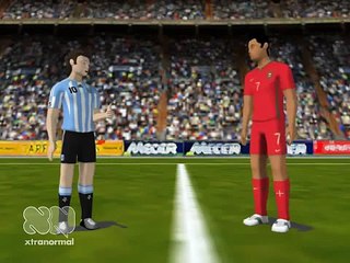 Lionel Messi vs Cristiano Ronaldo (cartoon)