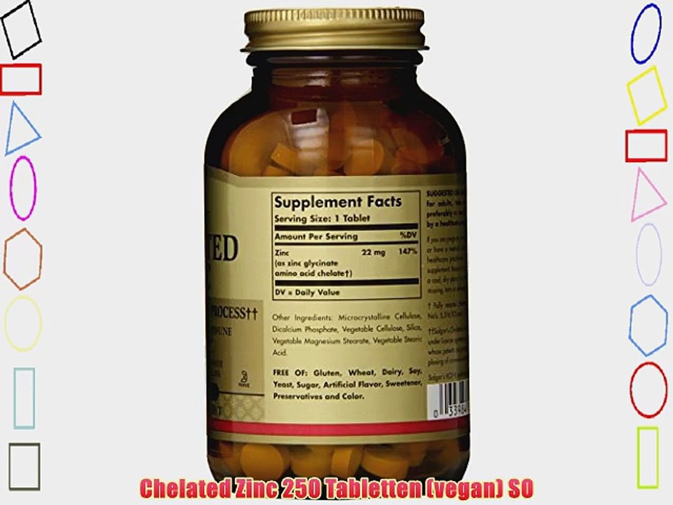 Chelated Zinc 250 Tabletten (vegan) SO