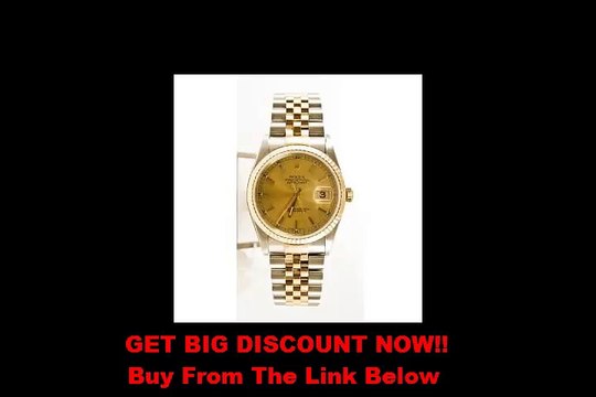 PREVIEW Rolex Mens Datejust 16233 Steel & Gold Watch Champagne Stick Dial & Fluted Bezel