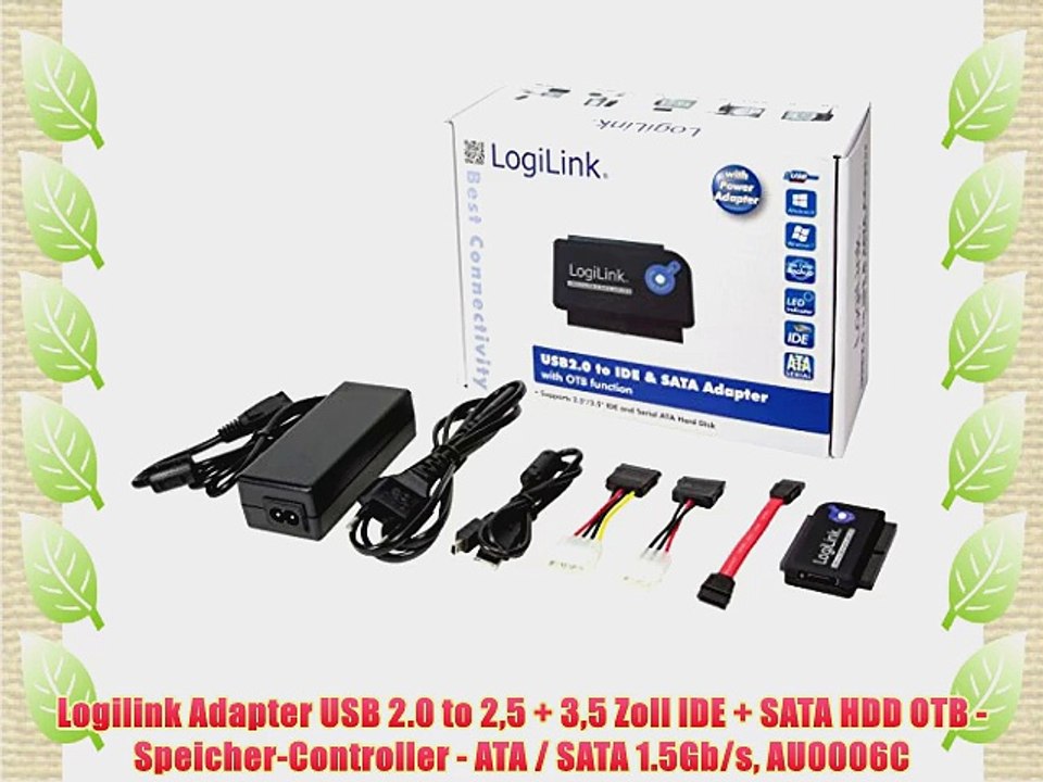 Logilink Adapter USB 2.0 to 25   35 Zoll IDE   SATA HDD OTB - Speicher-Controller - ATA / SATA