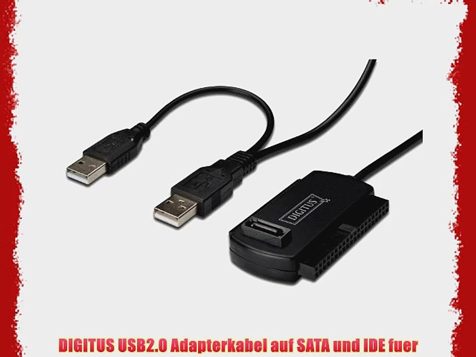 DIGITUS USB2.0 Adapterkabel auf SATA und IDE fuer